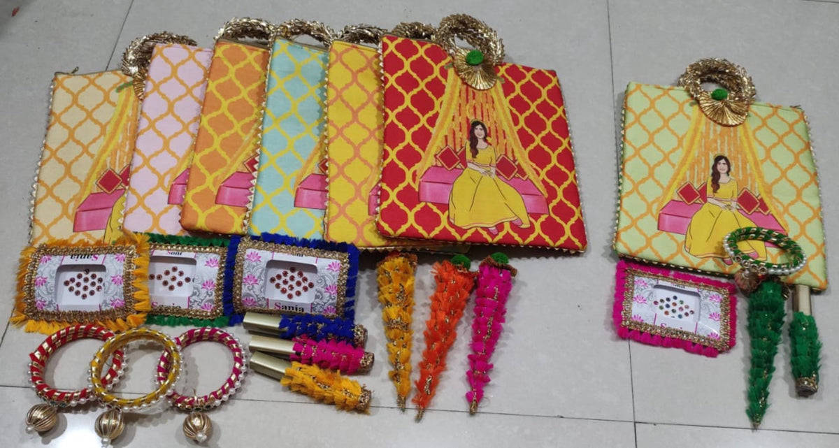 Decorated Potli Bag Set | Bindi, Bangles, Mehendi Favors