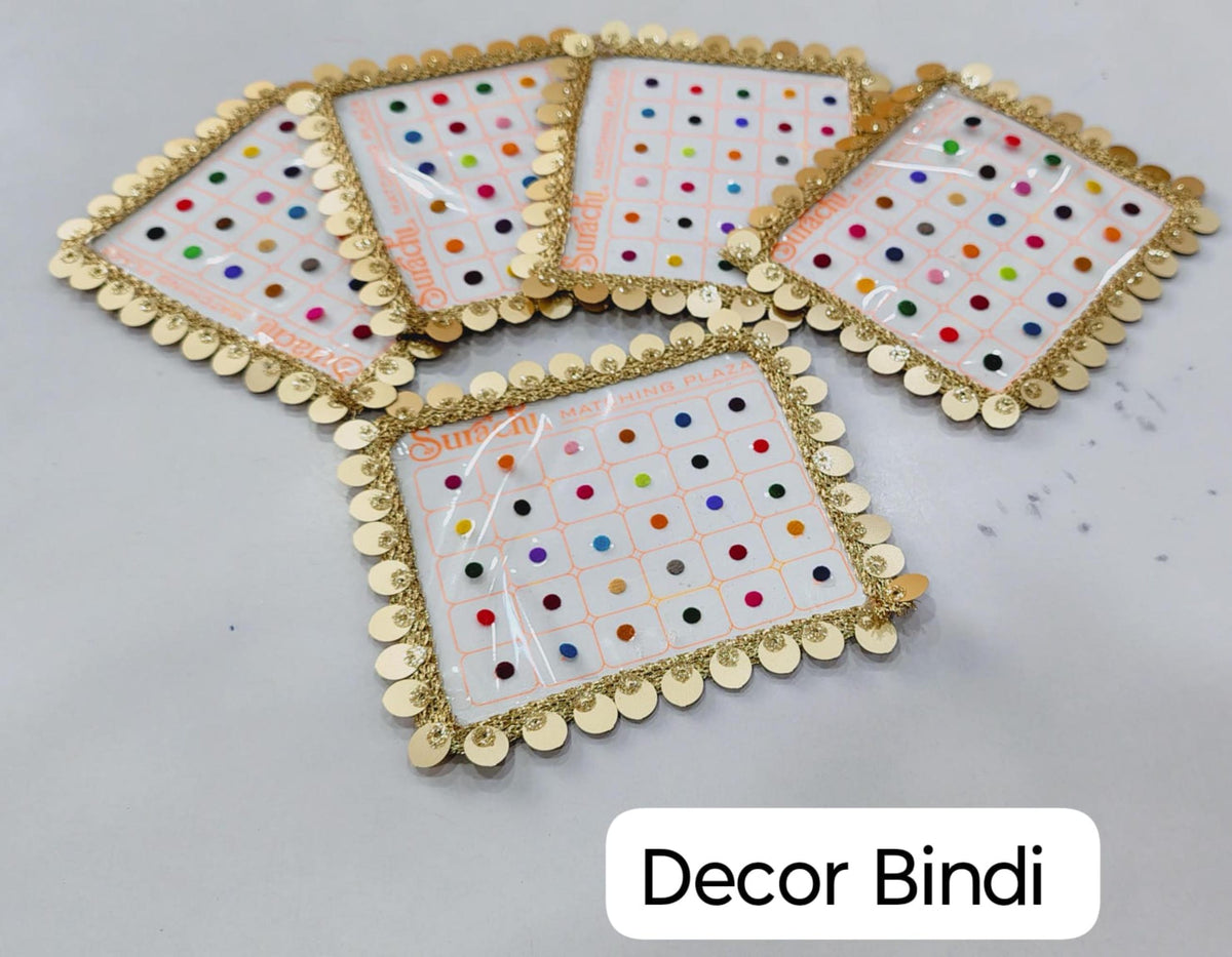 Gota Decorated Bindi: Haldi Mehendi Wedding Favors