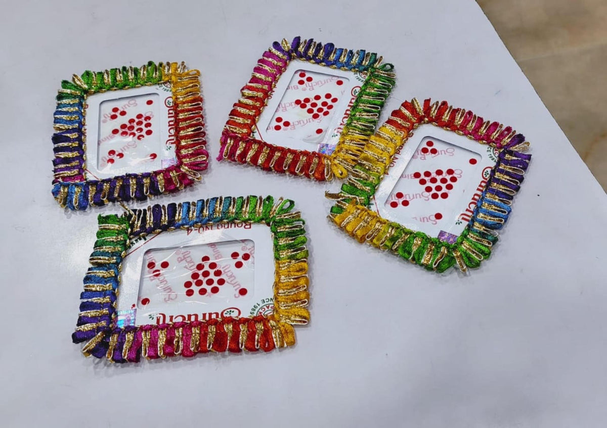 Gota Decorated Bindi: Haldi Mehendi Wedding Favors