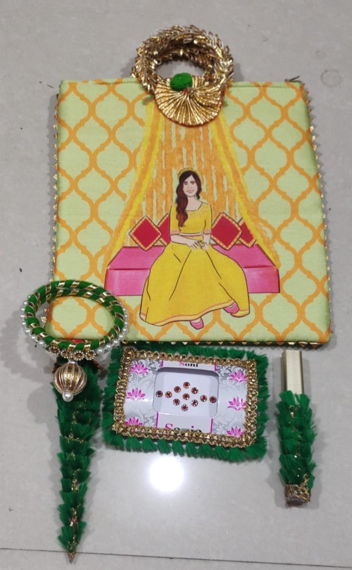 Decorated Potli Bag Set | Bindi, Bangles, Mehendi Favors