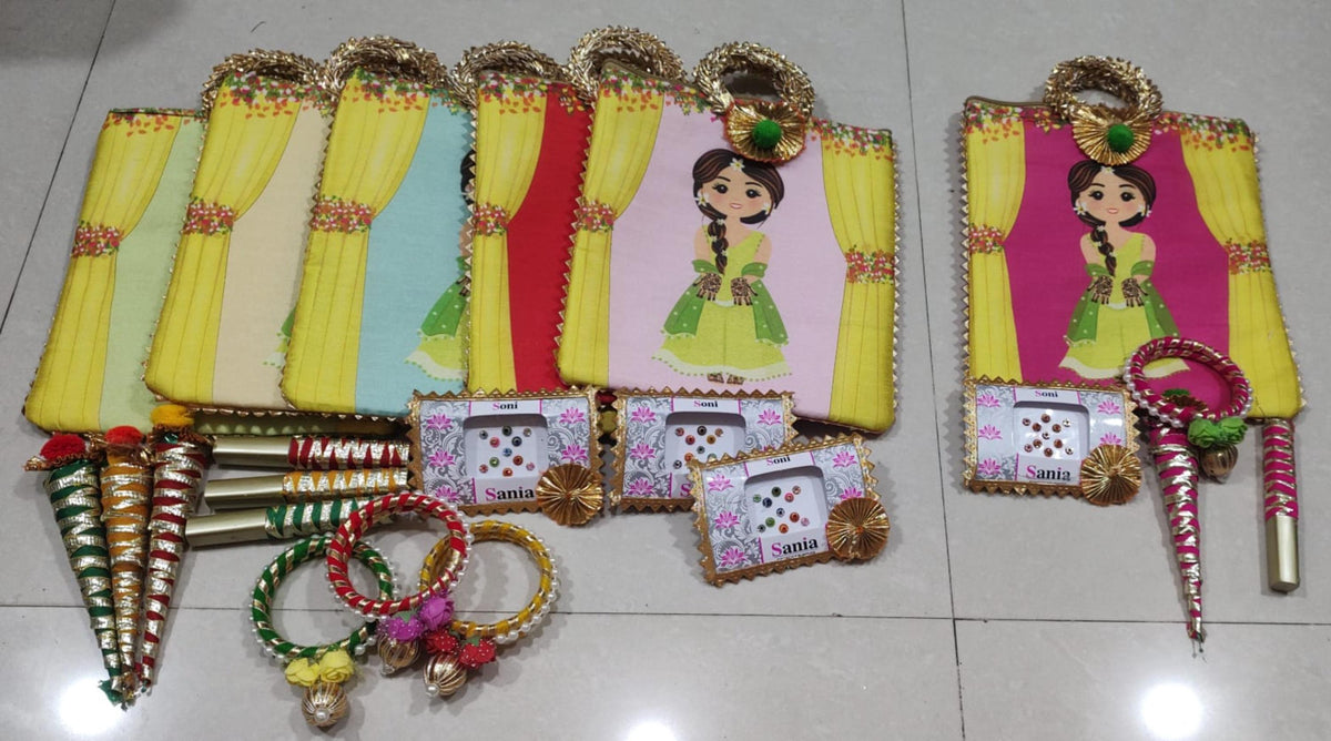 Decorated Potli Bag Set | Bindi, Bangles, Mehendi Favors