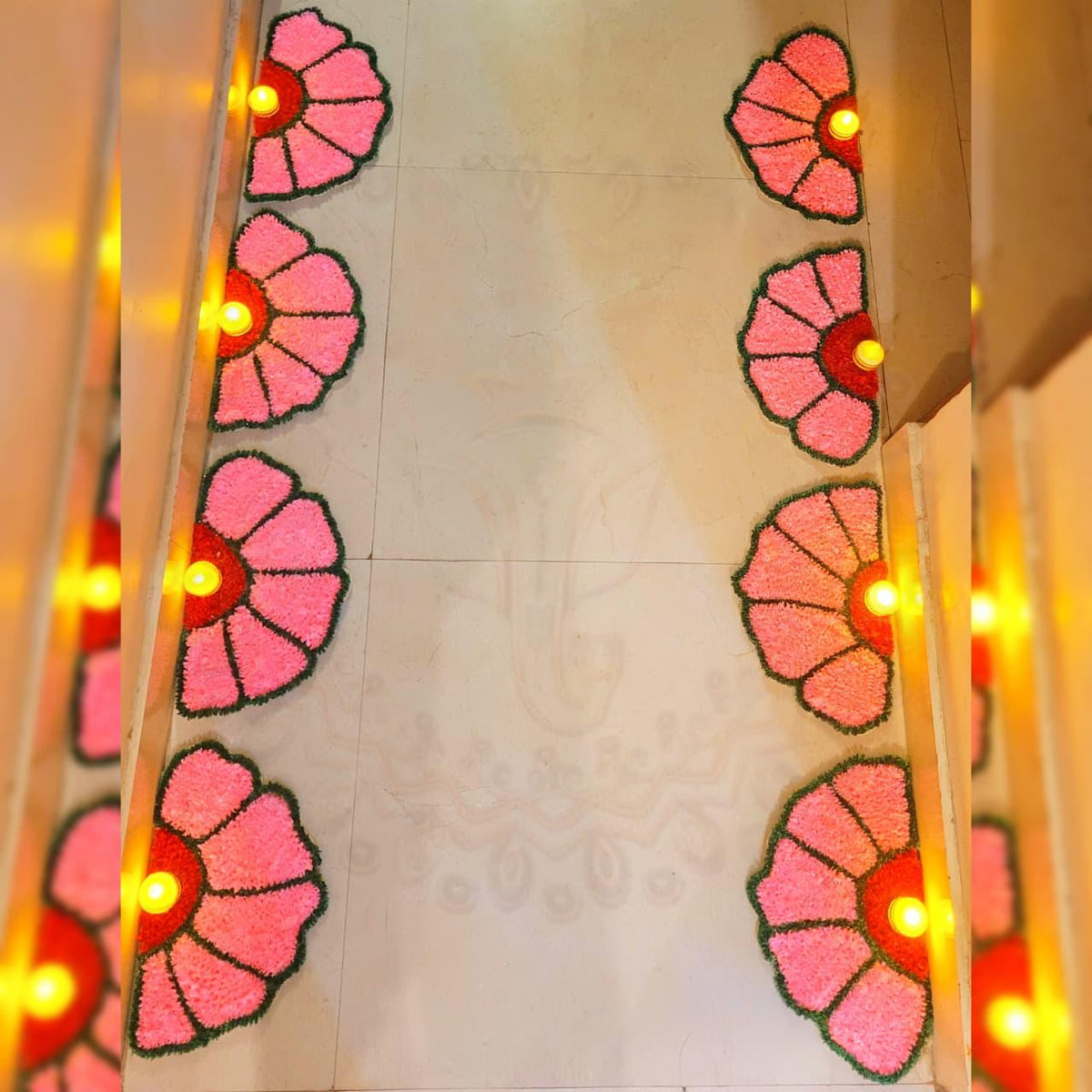 Handmade Rangoli Mat Set | Indian Puja Aasan, Temple Decor