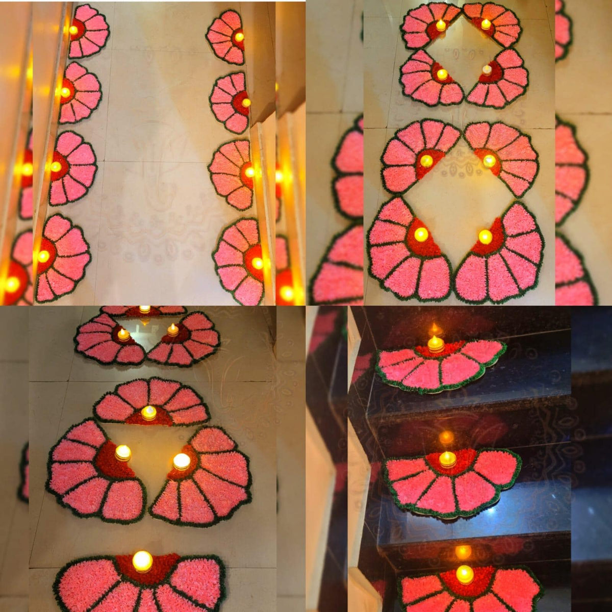Handmade Rangoli Mat Set | Indian Puja Aasan, Temple Decor