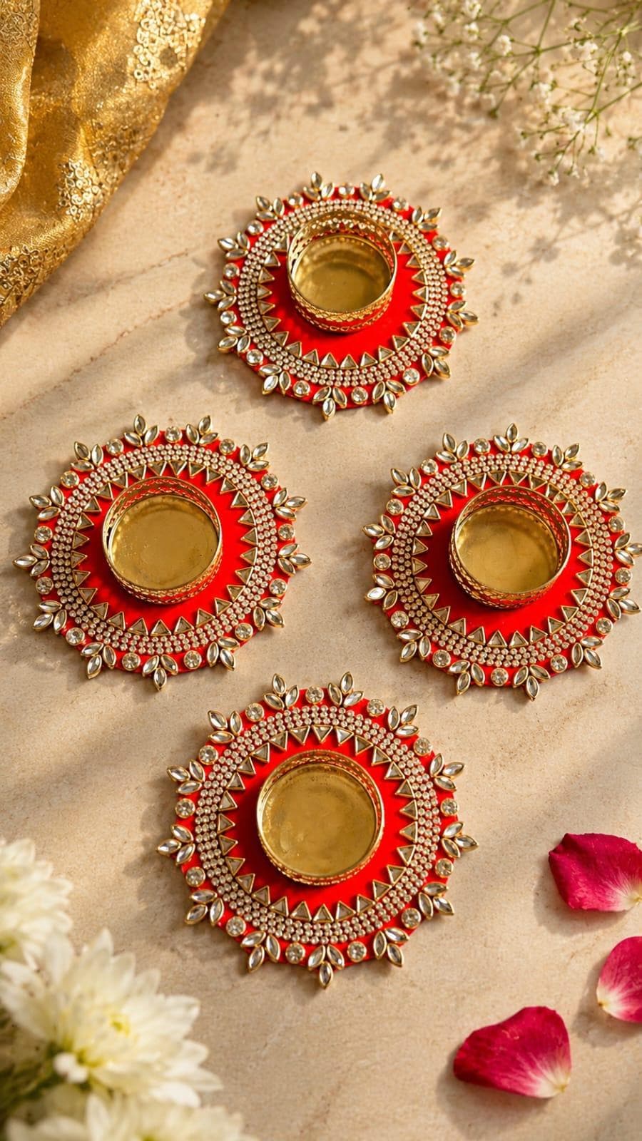 Elegant Tealight Holders | Indian Wedding, Diwali Pooja Decor