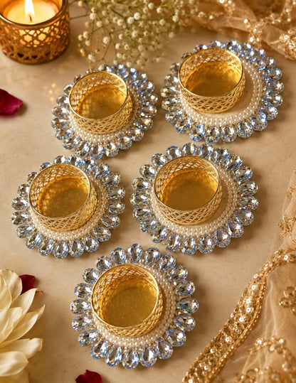 Elegant Tealight Holders | Indian Wedding, Diwali Pooja Decor