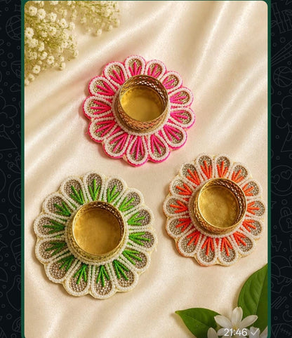Elegant Tealight Holders | Indian Wedding, Diwali Pooja Decor