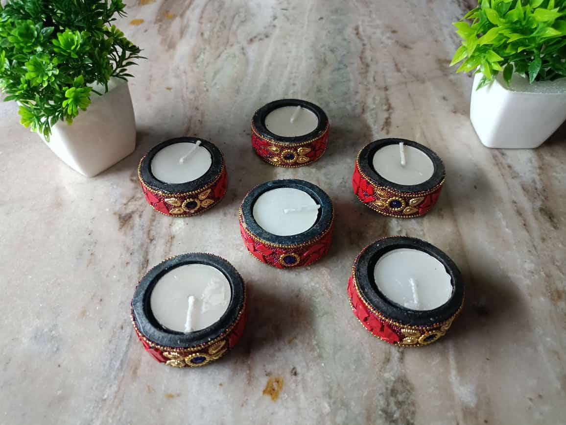 Diwali Elegant Tealight Holders | Indian Wedding, Diwali Pooja Decor- set of 6