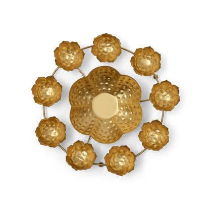 Decorative Iron Rangoli Urli Bowl, Candle Festive Decor for Event/Wedding/Diwali/Christmas Decoration