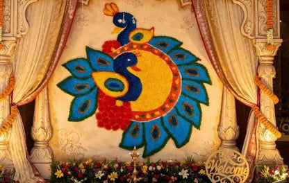 Handmade Wool Rangoli Mat | Multicolor Mandala Puja Aasan (24 inch and 36-inch Diameter)