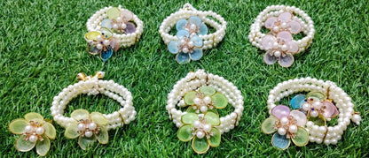 Multi-Strand Pearl Bracelet and Ring | Evil Eye, Cowrie Shell Ethnic Jewelry