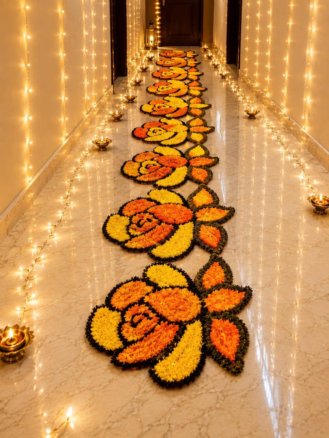 Handmade Rose Feather Mat Set | Indian Puja Aasan, Temple Decor