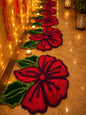 Handmade 3D Flower Mat Set | Indian Puja Aasan, Temple Decor