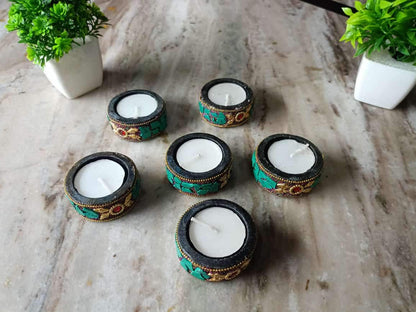 Diwali Elegant Tealight Holders | Indian Wedding, Diwali Pooja Decor- set of 6