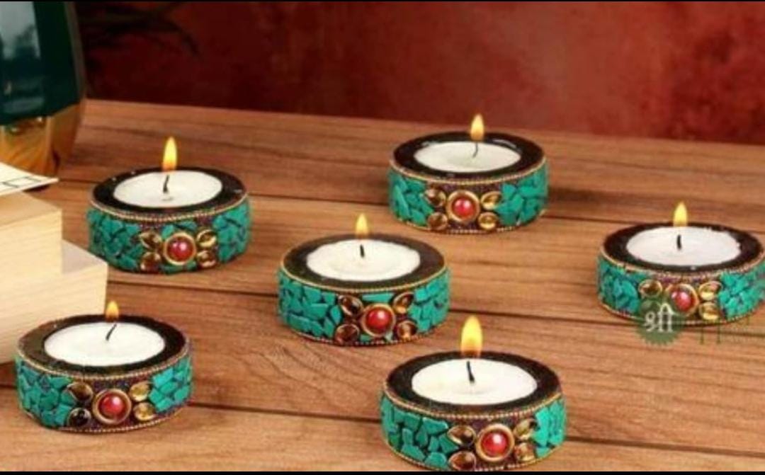 Diwali Elegant Tealight Holders | Indian Wedding, Diwali Pooja Decor- set of 6