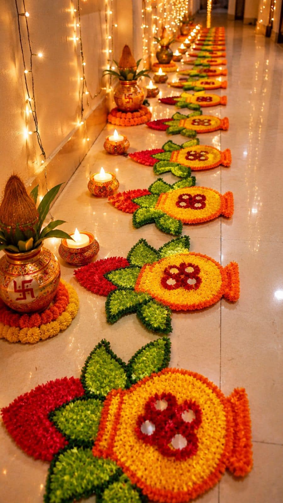 Handmade Kalash Rangoli Mat Set | Indian Puja Aasan, Temple Decor
