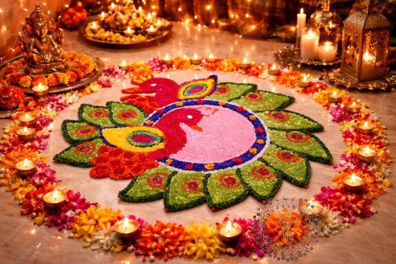 Handmade Wool Rangoli Mat | Multicolor Mandala Puja Aasan (24 inch and 36-inch Diameter)