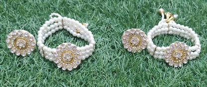 Multi-Strand Pearl Bracelet and Ring | Evil Eye, Cowrie Shell Ethnic Jewelry