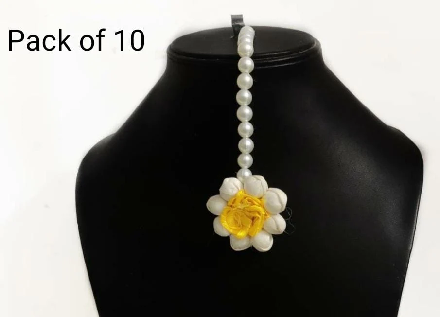 Wedding gift Bridal, Bridesmaid Multicolor Maang Tika Hand Made Artificial Flower Maang Tikka forehead jewel Haldi,Mehndi,Sangeet Night
